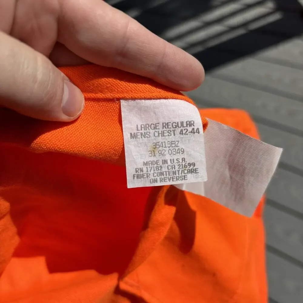 Vintage Walls Reversible Arctic Camo Coat Orange Hunting Jacket Mens Large 90s